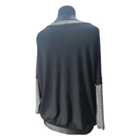 Wieczorowa Bluzka bombka z błyszczącym srebrnymi wstawkami